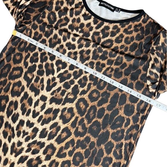 Pretty little thing tan leopard tee shirt size 6 - Picture 10 of 12
